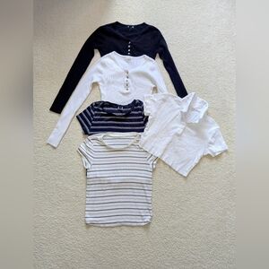 Garage Tee CROP TOP Long Sleeve Polo Shirt bundle Set